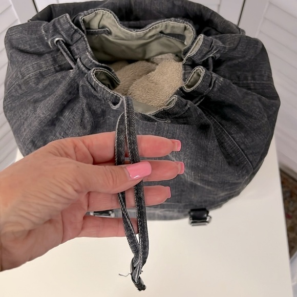 Diesel Industry Denim Leather Strap Backpack Men's School Grunge Designer - Picture 10 of 11